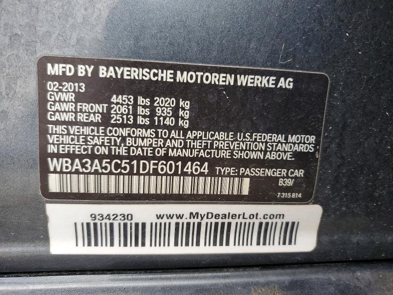 62851776 :رقم المزاد ، WBA3A5C51DF601464 vin ، 2013 Bmw 328 مزاد بيع