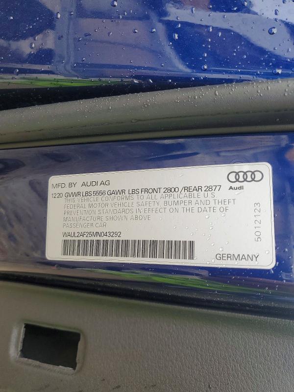 Aukcja sprzedaży 2021 Audi A6, vin: WAUL2AF25MN043292, numer aukcji: 62669886