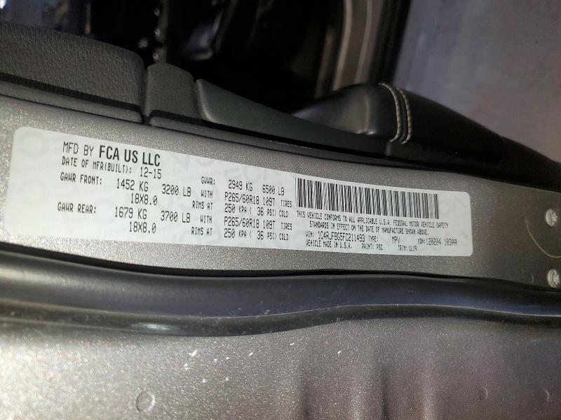 Продажа на аукционе авто 2015 Jeep Grand Cherokee, vin: 1C4RJFBG5FC211493, номер лота: 62279206
