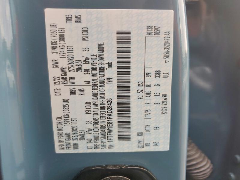 Aukcja sprzedaży 2023 Ford F150, vin: 1FTFW1E81PKD28426, numer aukcji: 61924056