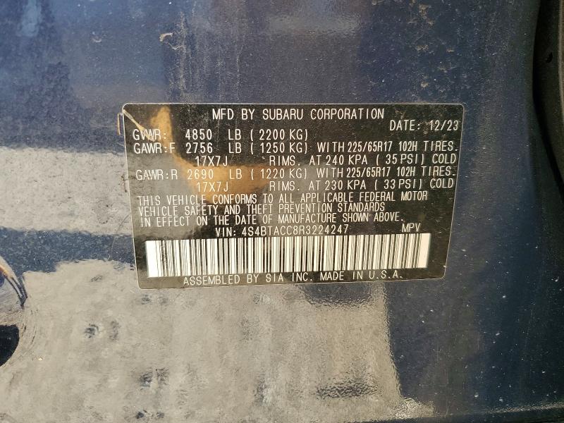 Продажа на аукционе авто 2024 Subaru Outback, vin: 4S4BTACC8R3224247, номер лота: 61358366