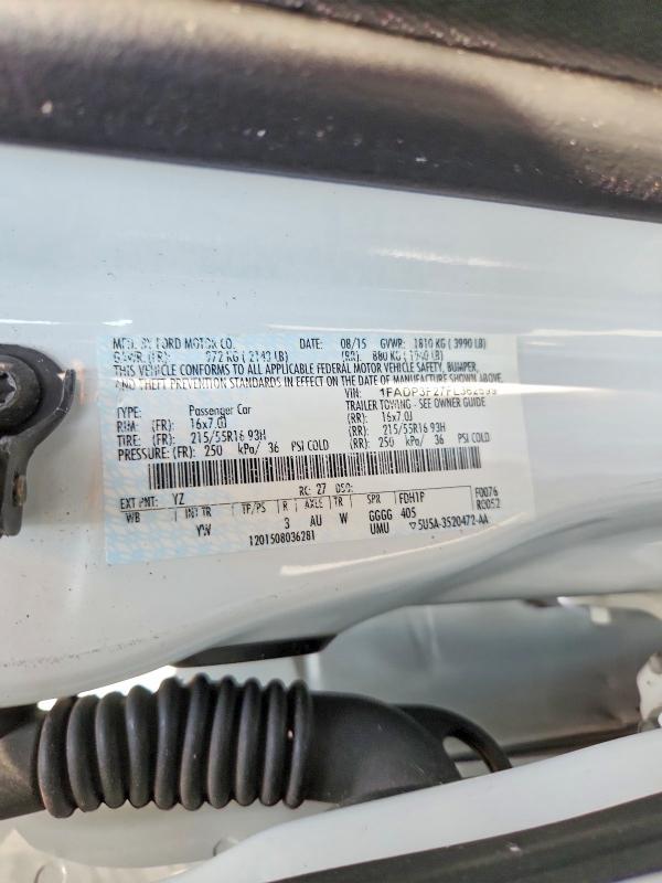 2015 Ford Focus მანქანა იყიდება აუქციონზე, vin: 1FADP3F27FL362699, აუქციონის ნომერი: 59405976