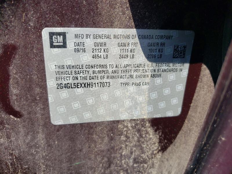 Aukcja sprzedaży 2017 Buick Regal, vin: 2G4GL5EXXH9117073, numer aukcji: 62287486
