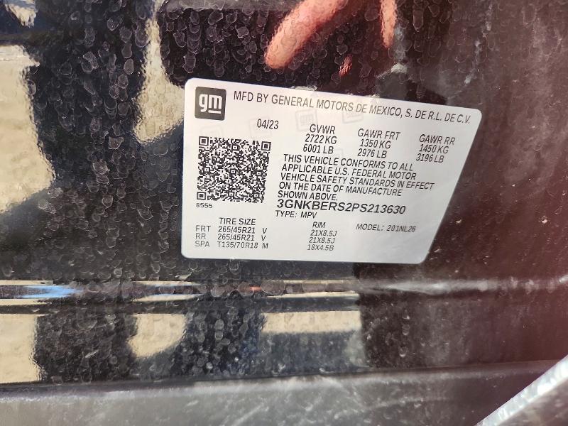 61382636 :رقم المزاد ، 3GNKBERS2PS213630 vin ، 2023 Chevrolet Blazer مزاد بيع