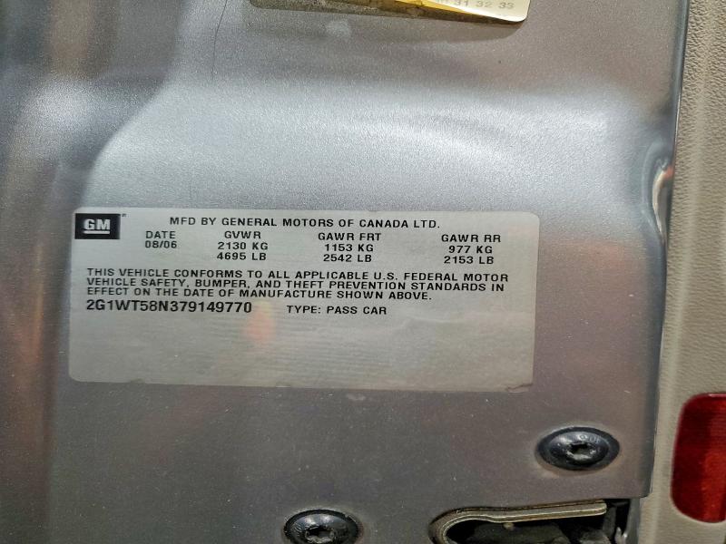 60624056 :رقم المزاد ، 2G1WT58N379149770 vin ، 2007 Chevrolet Impala مزاد بيع
