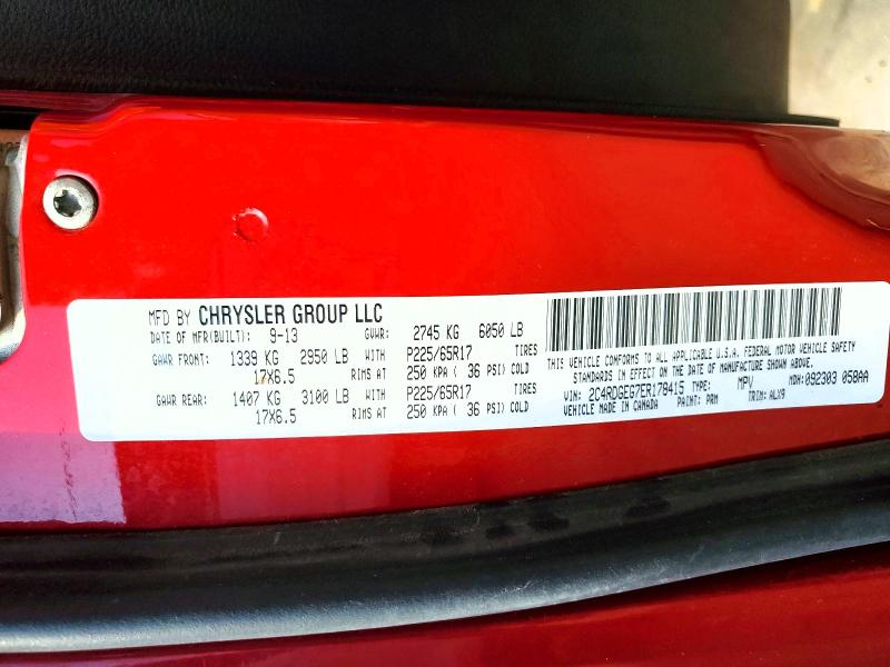 Aukcja sprzedaży 2014 Dodge Grand Caravan, vin: 2C4RDGEG7ER178415, numer aukcji: 59686036