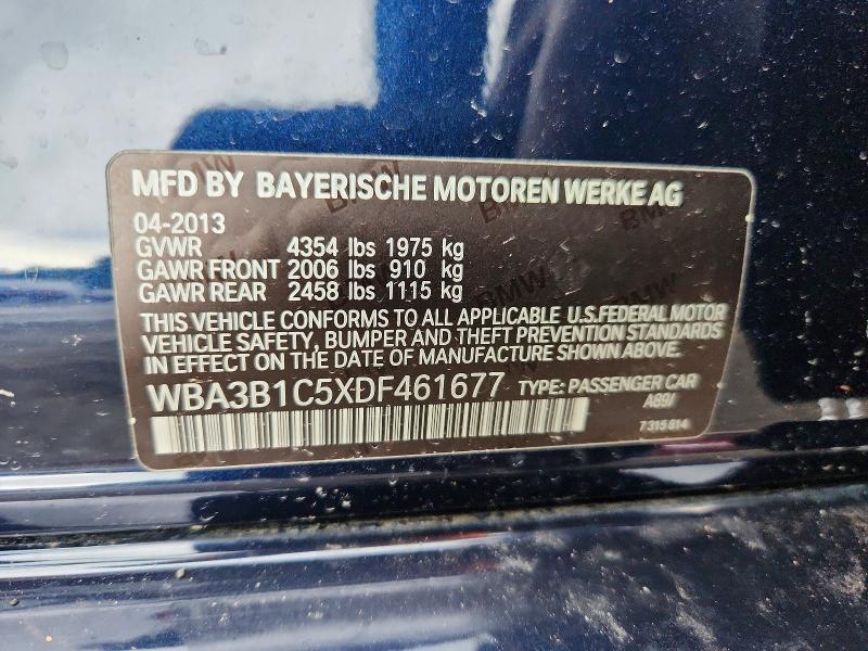 2013 Bmw 320 მანქანა იყიდება აუქციონზე, vin: WBA3B1C5XDF461677, აუქციონის ნომერი: 59726816