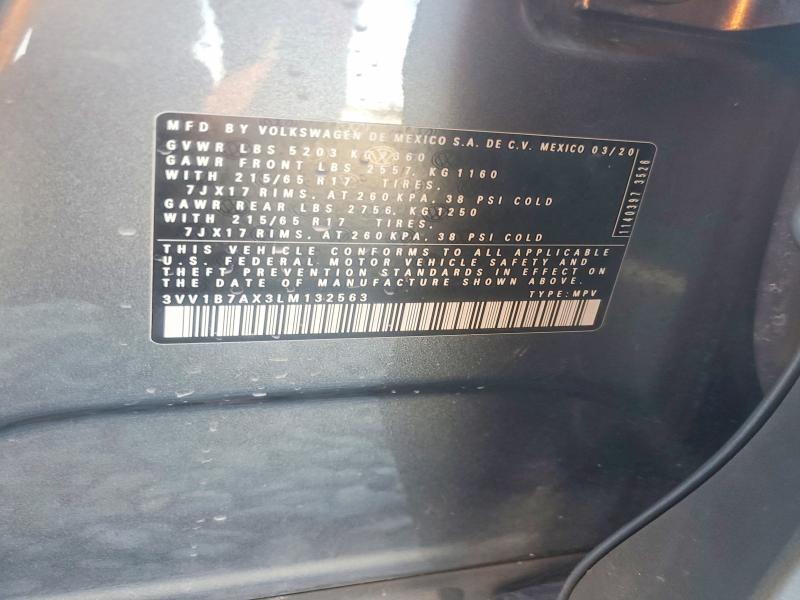 Продаж на аукціоні авто 2020 Volkswagen Tiguan, vin: 3VV1B7AX3LM132563, номер лоту: 85628435