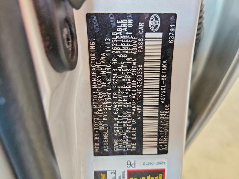 61443626 :رقم المزاد ، 4T4BF1FK4ER363358 vin ، 2014 Toyota Camry مزاد بيع