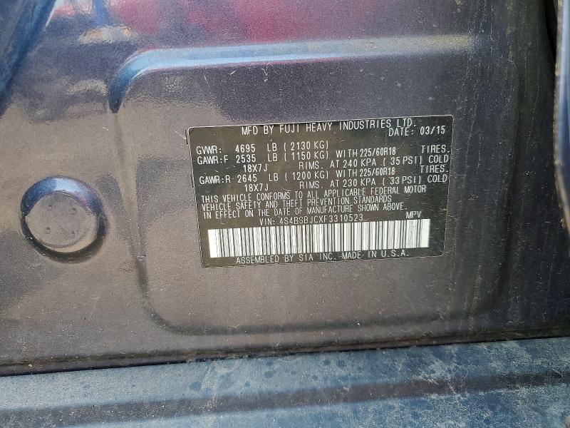 Продажа на аукционе авто 2015 Subaru Outback, vin: 4S4BSBJCXF3310523, номер лота: 59811006