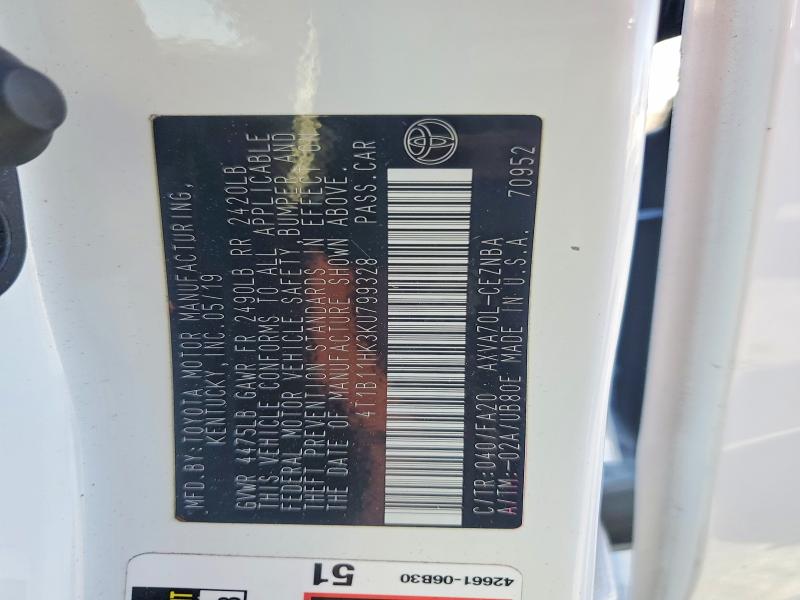 Продажа на аукционе авто 2019 Toyota Camry, vin: 4T1B11HK3KU799328, номер лота: 63520036