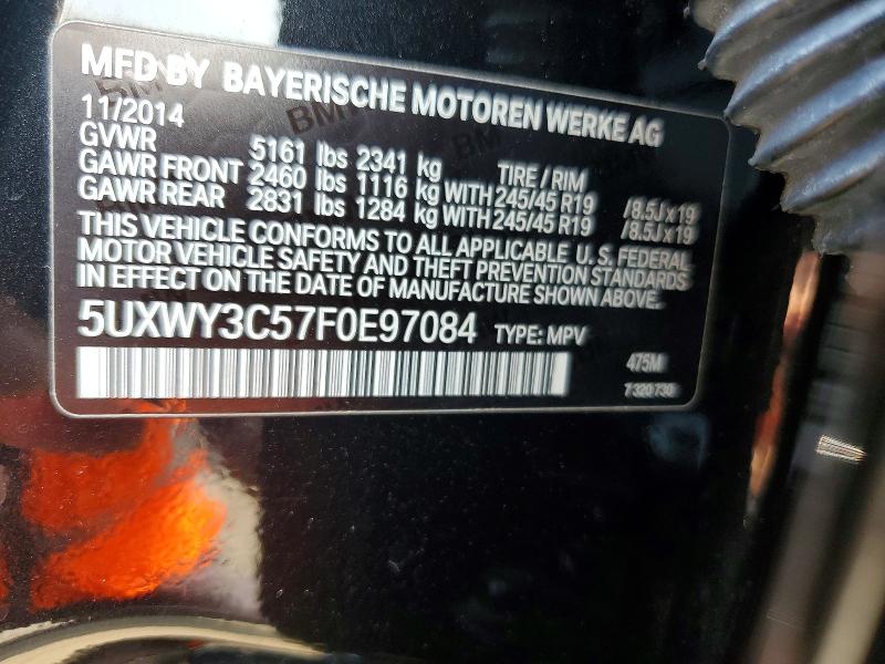Продаж на аукціоні авто 2015 Bmw X3, vin: 5UXWY3C57F0E97084, номер лоту: 61355306