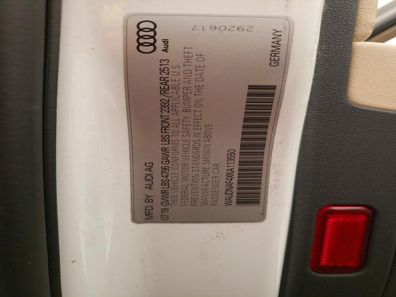 Aukcja sprzedaży 2019 Audi A4, vin: WAUDNAF4XKA113550, numer aukcji: 60446706
