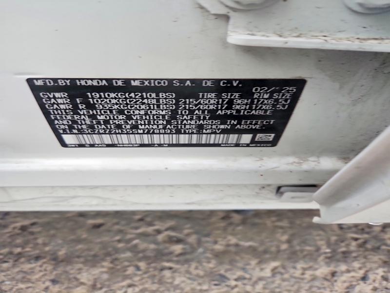 Продаж на аукціоні авто 2025 Honda Hr-v, vin: 3CZRZ2H35SM778893, номер лоту: 59876886