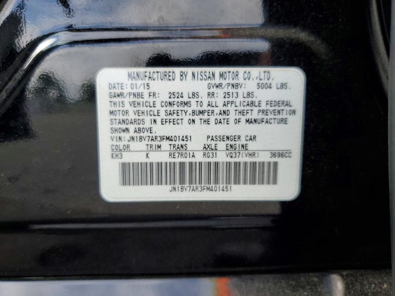 63131336 :رقم المزاد ، JN1BV7AR3FM401451 vin ، 2015 Infiniti Q50 مزاد بيع