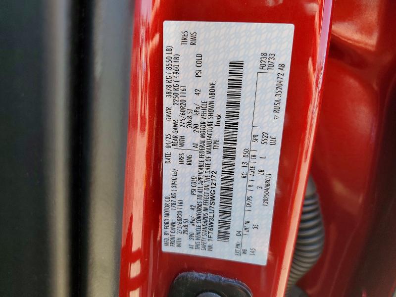 Aukcja sprzedaży 2025 Ford F150, vin: 1FT6W3LU7SWG12172, numer aukcji: 61844556