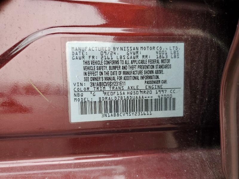 Продаж на аукціоні авто 2025 Nissan Sentra, vin: 3N1AB8CV9SY231611, номер лоту: 62995816