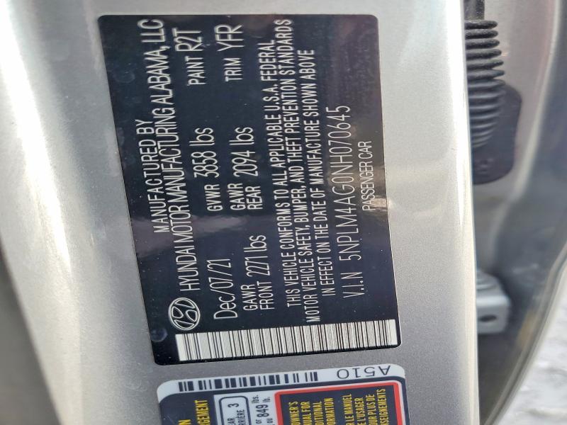 Продажа на аукционе авто 2022 Hyundai Elantra, vin: 5NPLM4AG0NH070645, номер лота: 62835096