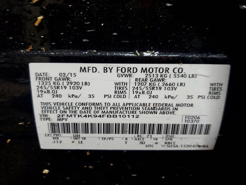 2015 Ford Edge მანქანა იყიდება აუქციონზე, vin: 2FMTK4K94FBB10112, აუქციონის ნომერი: 60288346