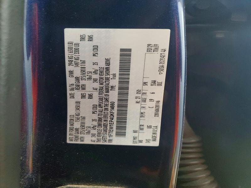 2016 Ford F150 მანქანა იყიდება აუქციონზე, vin: 1FTEW1EP4GKF14660, აუქციონის ნომერი: 85605075