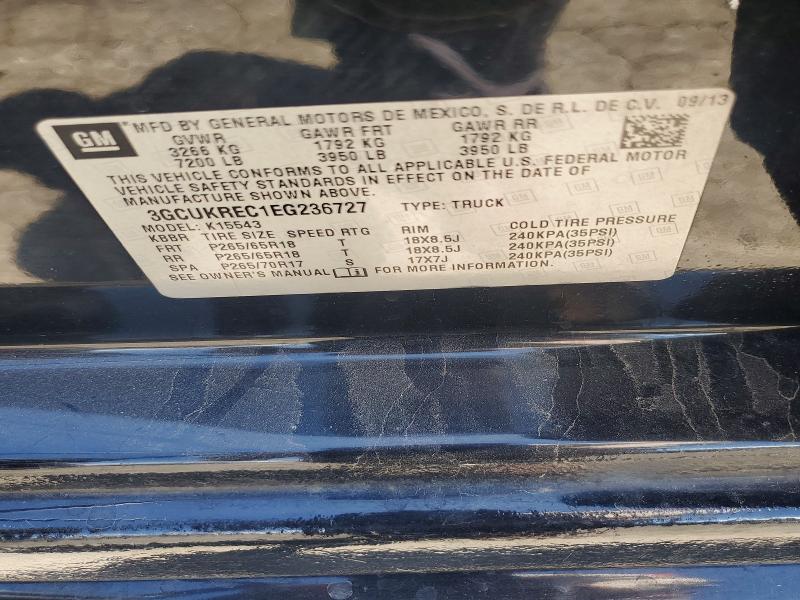 Продаж на аукціоні авто 2014 Chevrolet Silverado, vin: 3GCUKREC1EG236727, номер лоту: 59100286