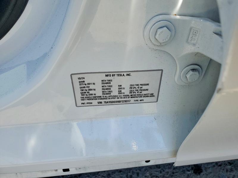 Aukcja sprzedaży 2025 Tesla Model Y, vin: 7SAYGDED9SF229317, numer aukcji: 61072086