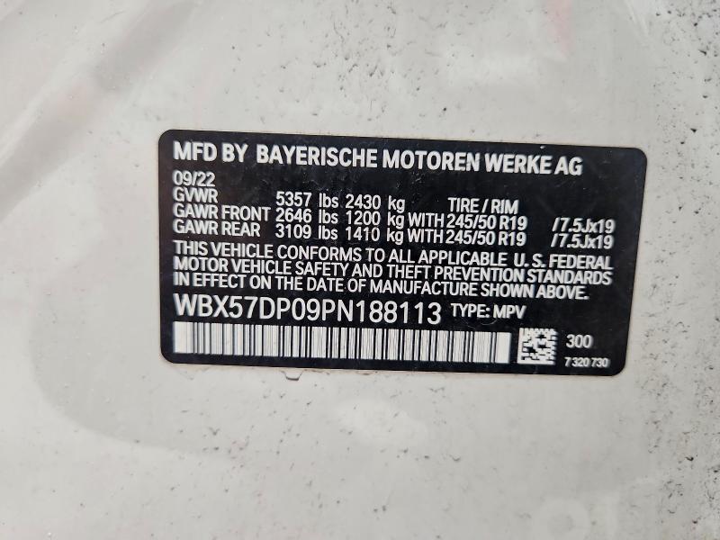 2023 Bmw X3 მანქანა იყიდება აუქციონზე, vin: WBX57DP09PN188113, აუქციონის ნომერი: 61032016