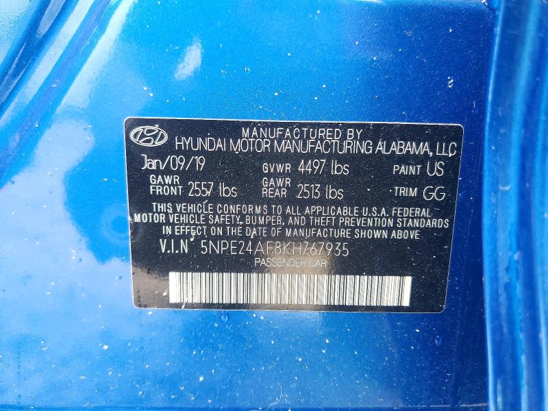 Продажа на аукционе авто 2019 Hyundai Sonata, vin: 5NPE24AF8KH767935, номер лота: 61407126