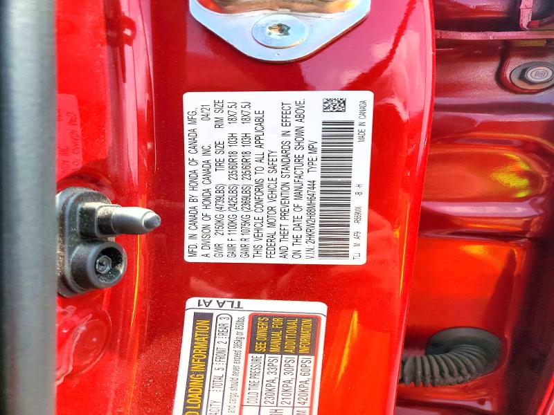 61758286 :رقم المزاد ، 2HKRW2H88MH647444 vin ، 2021 Honda Cr-v مزاد بيع