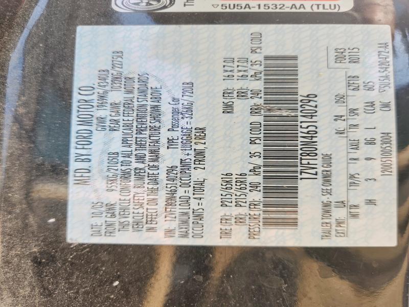 Продаж на аукціоні авто 2006 Ford Mustang, vin: 1ZVFT80N465140296, номер лоту: 62950956