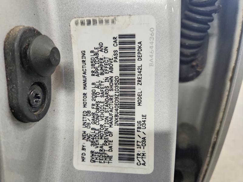 Продажа на аукционе авто 2009 Toyota Corolla, vin: 1NXBU40E09Z103520, номер лота: 61901596