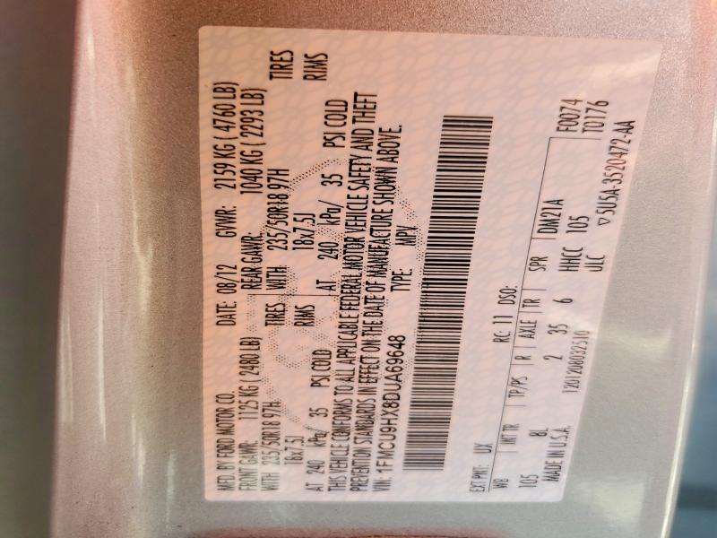 Продаж на аукціоні авто 2013 Ford Escape, vin: 1FMCU9HX8DUA69648, номер лоту: 61968356