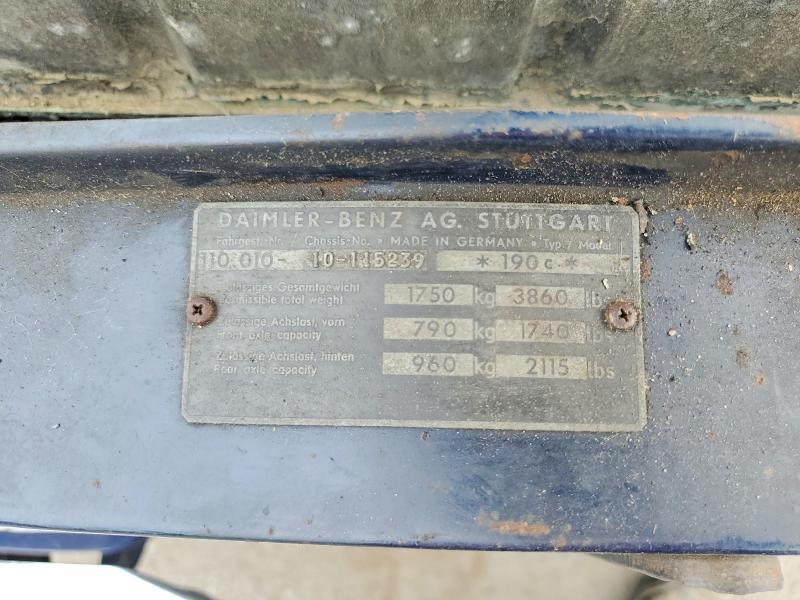 60526156 :رقم المزاد ، 1001010115239 vin ، 1965 Mercedes-benz 190 E مزاد بيع