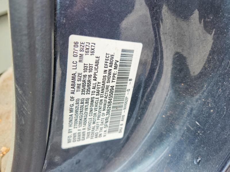 Aukcja sprzedaży 2006 Honda Odyssey, vin: 5FNRL38626B455094, numer aukcji: 62678486
