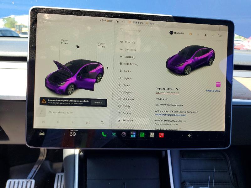 Продаж на аукціоні авто 2020 Tesla Model Y, vin: 5YJYGDEF8LF000949, номер лоту: 85451995