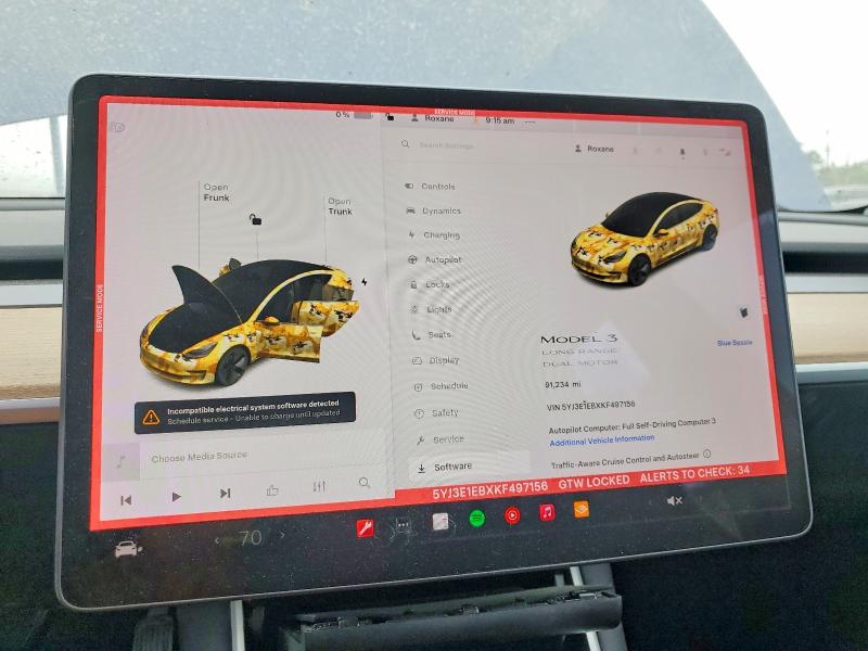 59670536 :رقم المزاد ، 5YJ3E1EBXKF497156 vin ، 2019 Tesla Model 3 مزاد بيع