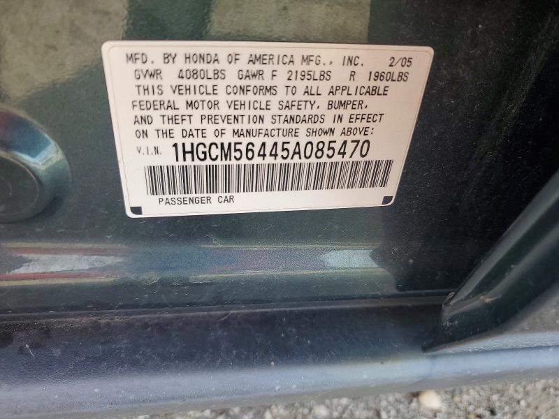 Продаж на аукціоні авто 2005 Honda Accord, vin: 1HGCM56445A085470, номер лоту: 60451276