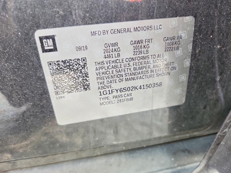 Aukcja sprzedaży 2019 Chevrolet Bolt Ev, vin: 1G1FY6S02K4150358, numer aukcji: 62950516