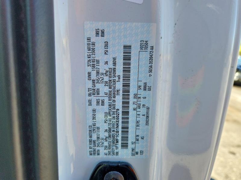 Продажа на аукционе авто 2022 Ford F150, vin: 1FTMF1CB1NKE60279, номер лота: 60083756