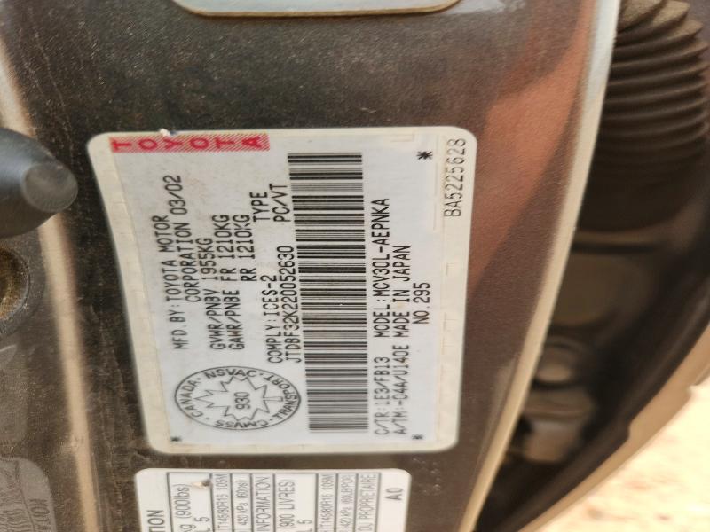 Aukcja sprzedaży 2002 Toyota Camry, vin: JTDBF32K220052630, numer aukcji: 62445006