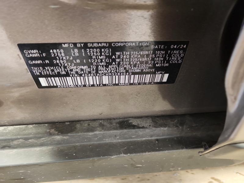 Продажа на аукционе авто 2024 Subaru Outback, vin: 4S4BTADCXR3284643, номер лота: 59975026