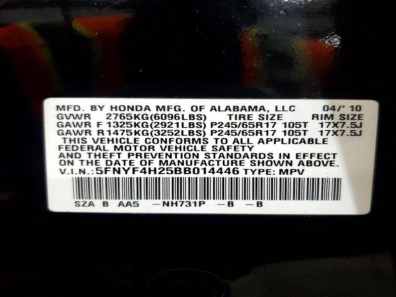 Продажа на аукционе авто 2011 Honda Pilot, vin: 5FNYF4H25BB014446, номер лота: 62386546