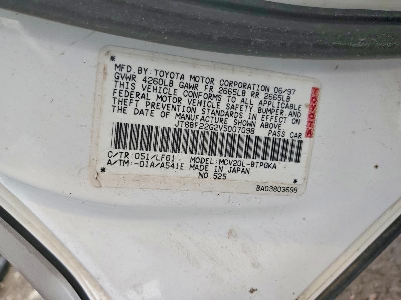 Aukcja sprzedaży 1997 Lexus Es, vin: JT8BF22G2V5007098, numer aukcji: 61104466