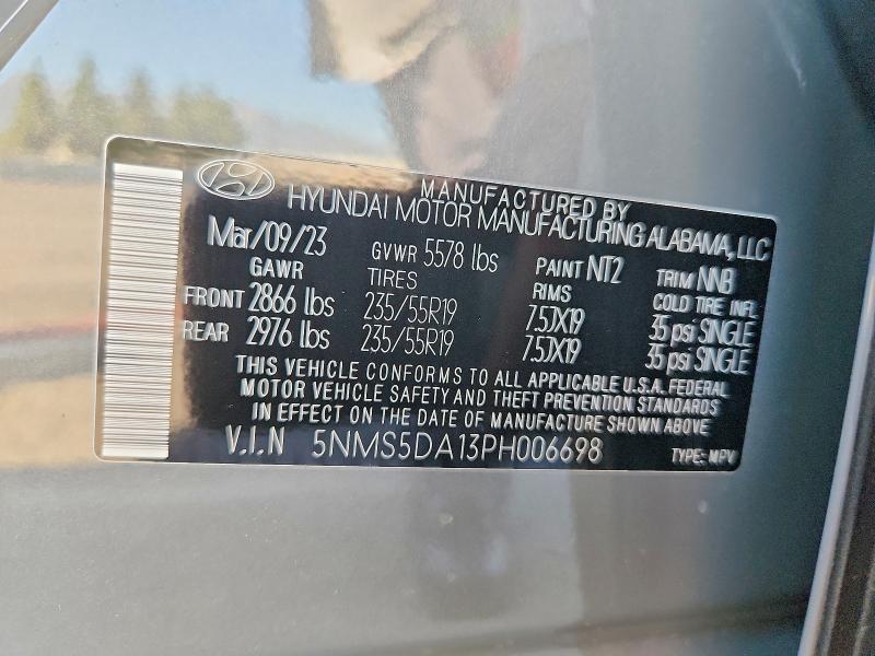 Продажа на аукционе авто 2023 Hyundai Santa Fe, vin: 5NMS5DA13PH006698, номер лота: 62355566