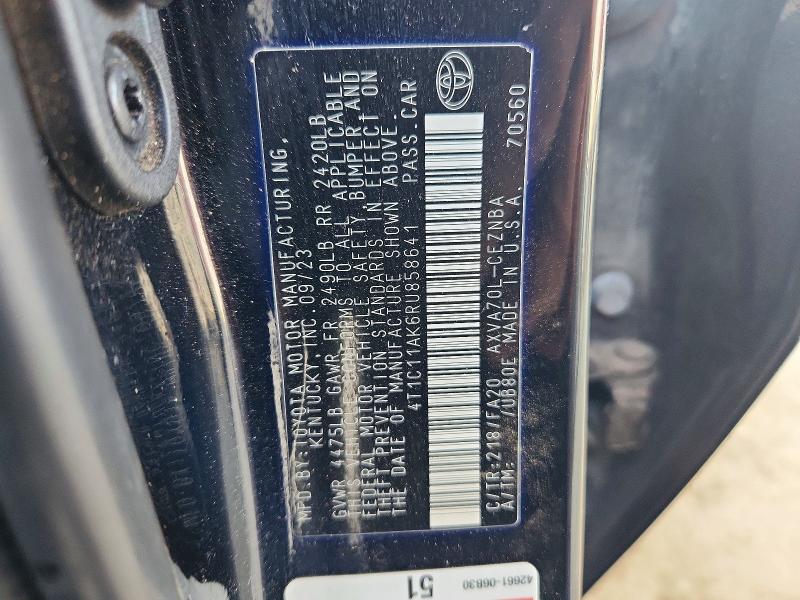 Aukcja sprzedaży 2024 Toyota Camry, vin: 4T1C11AK6RU858641, numer aukcji: 59556066