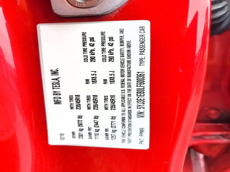 Продажа на аукционе авто 2020 Tesla Model 3, vin: 5YJ3E1EB0LF600361, номер лота: 59828276