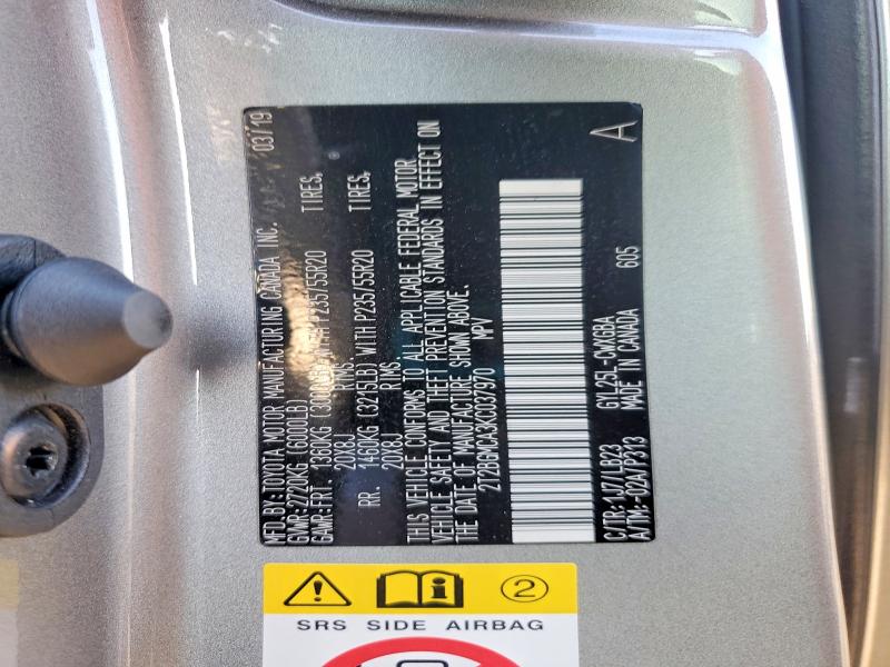Aukcja sprzedaży 2019 Lexus Rx 450h, vin: 2T2BGMCA3KC037970, numer aukcji: 61207206