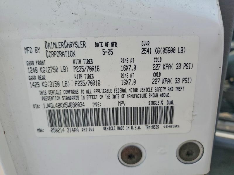 Aukcja sprzedaży 2005 Jeep Liberty, vin: 1J4GL48KX5W690034, numer aukcji: 60412226