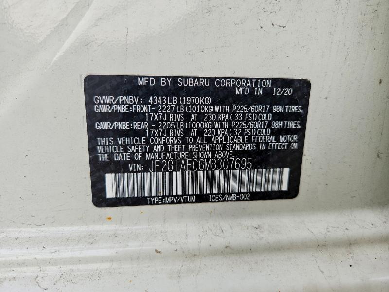 Продажа на аукционе авто 2021 Subaru Crosstrek, vin: JF2GTAEC6M8307695, номер лота: 61068886