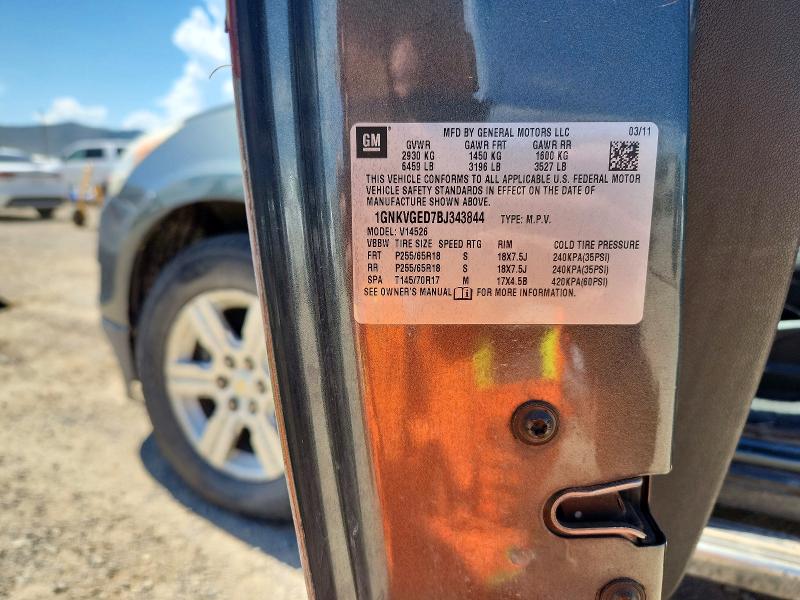 Auction sale of the 2011 Chevrolet Traverse, vin: 1GNKVGED7BJ343844, lot number: 61789876